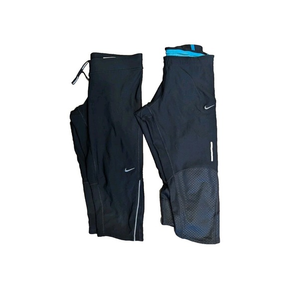 NIKE DRI FIT Women's athletic fitted running leggings capri pants Small Lot Of 2 - Picture 1 of 10